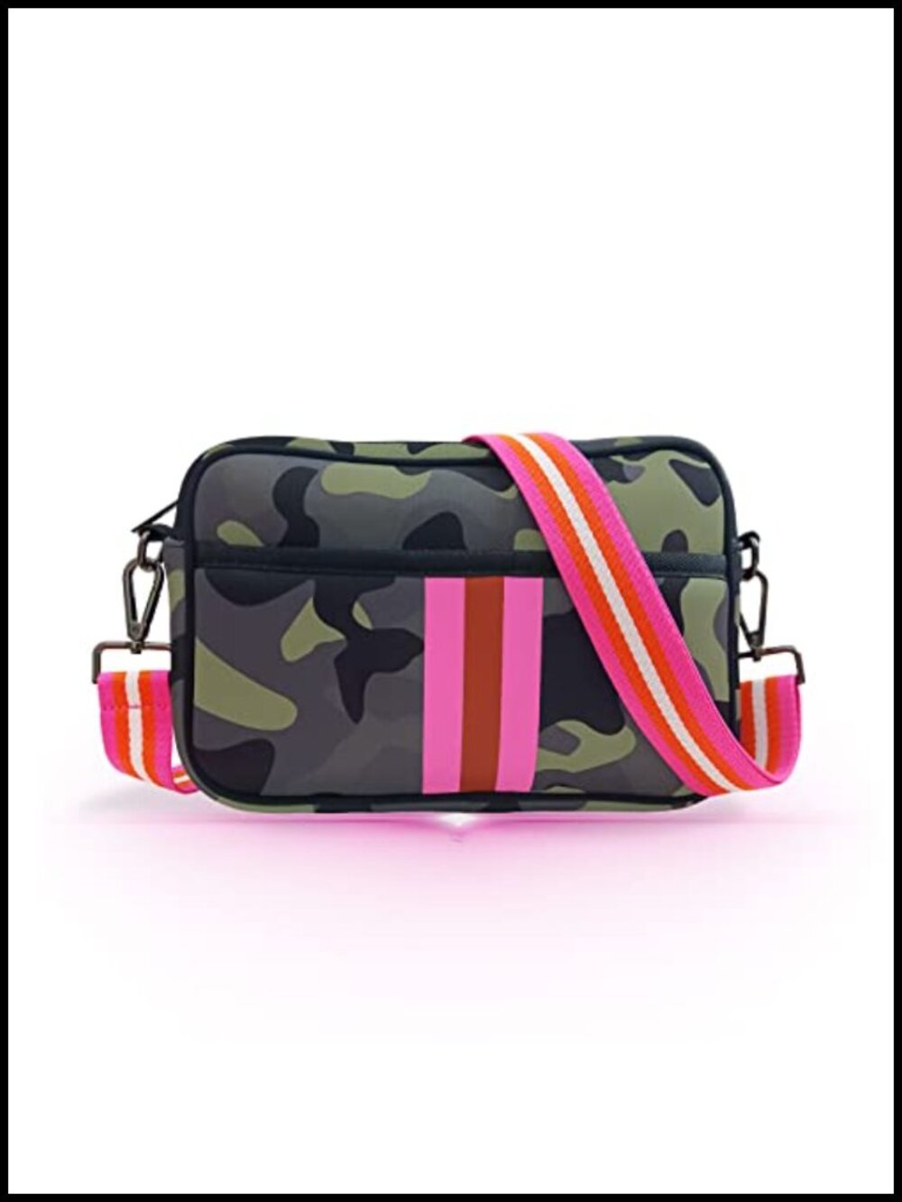 Nylon Checkered Crossbody Bag Adjustable Strap Sling Purse for Commuting